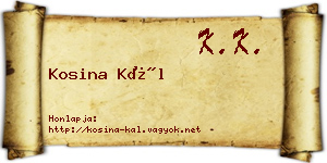 Kosina Kál névjegykártya